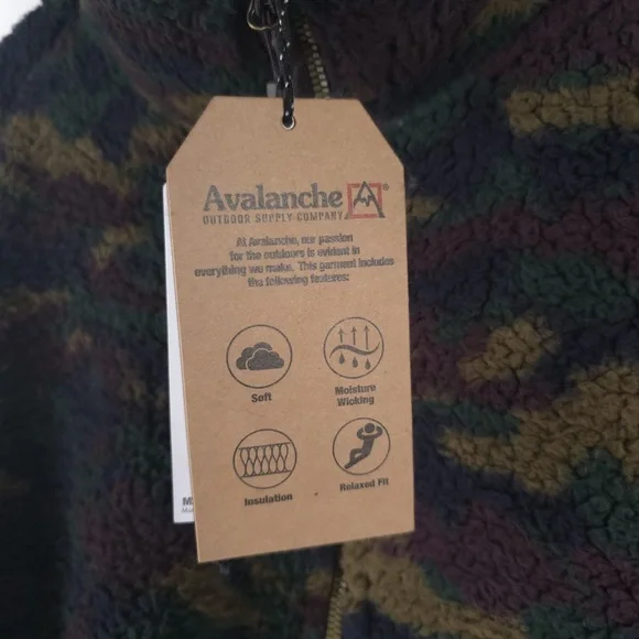 NWT AVALANCHE Outdoor Soft Relaxed FullZip Teddy Camo Fleece Jacket CA851 MEDIUM - Picture 11 of 13